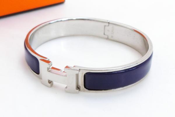 ◆Y7345 HERMES エルメス クリッククラック SV金具 バングル ブレスレット 良品