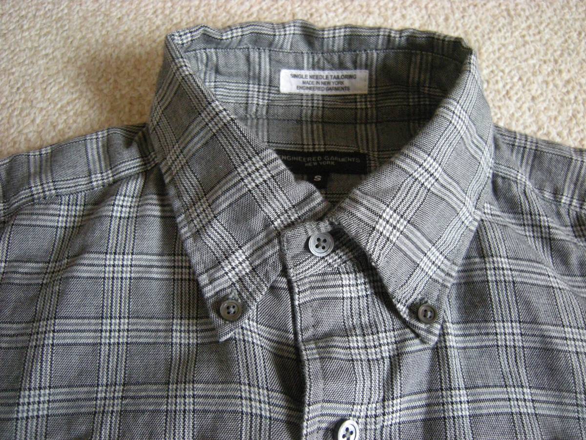 Engineered Garments エンジニアードガーメンツ 19th BD Plaid Sサイズ/グレー チェック シャツ/Post Overalls Individualized Shirts