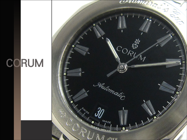 1円 コルム アドミラルズカップ メンズ オート 黒文字盤 89.430.20 V585 時計 CORUM