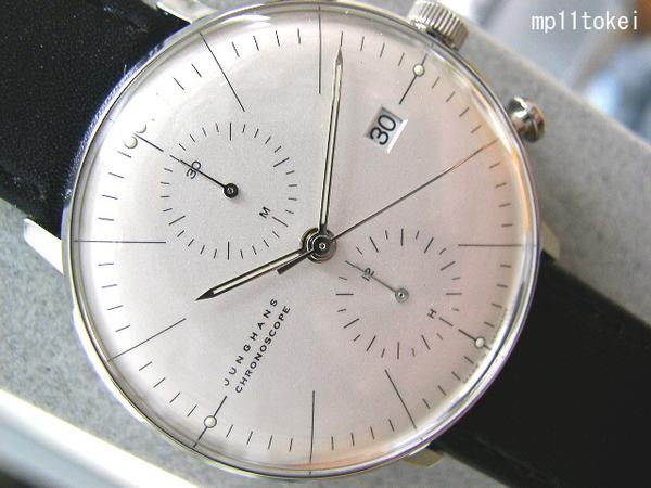 ◆未使用◆Junghans JUNGHANS Chrono Scope銀色/皮革027 / 4600.00    原文:◆未使用◆ユンハンスJUNGHANSクロノスコープ 銀/革 027/4600.00