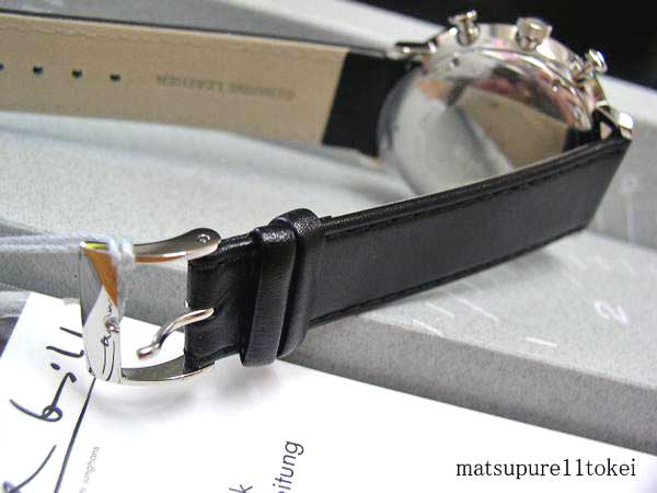 ◆未使用◆Junghans JUNGHANS Chrono Scope銀色/皮革027 / 4600.00    原文:◆未使用◆ユンハンスJUNGHANSクロノスコープ 銀/革 027/4600.00