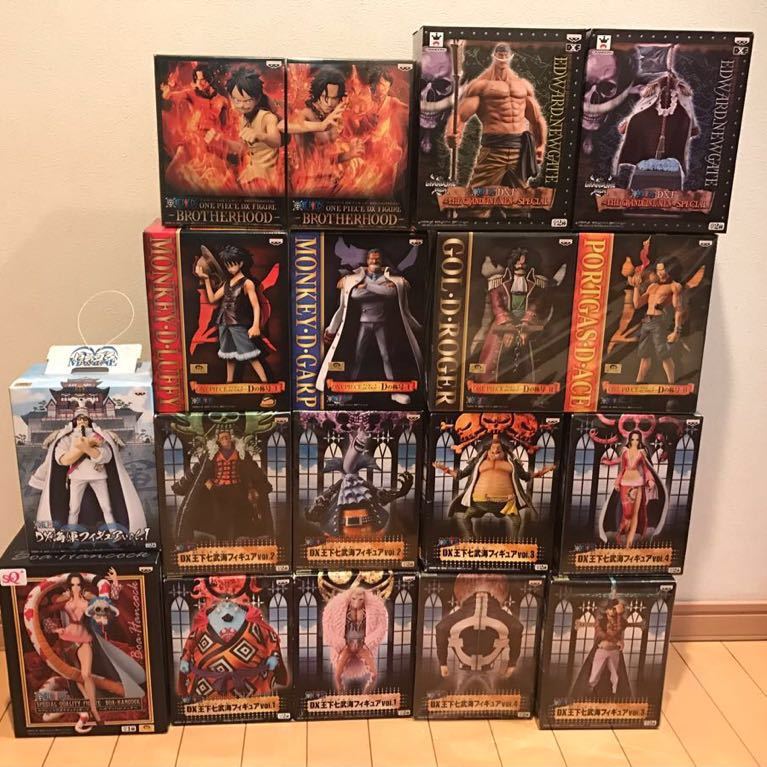 未開封的18件一件式總結賣GRANDLINE DXF DX海軍Shichizukai白鬍子墳D頭銜一個兄弟王牌Ace Hancock Moria Sengoku    原文:未開封 18体 ワンピース まとめ売り GRANDLINE DXF DX 海軍 七武海 白ひげ 墓 Dの称号 broterhood エース ハンコック モリア センゴク