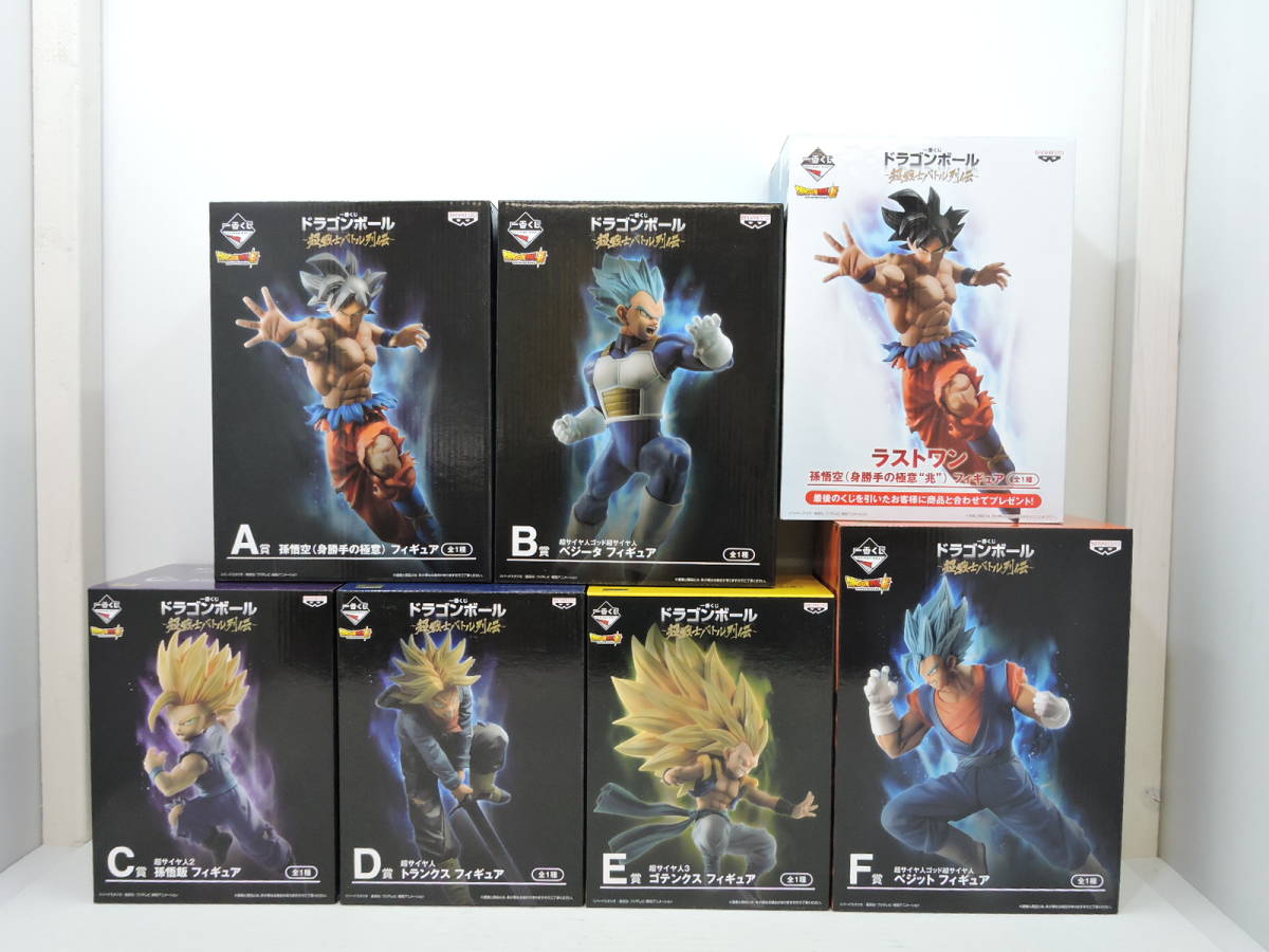 [065A546]未開封物品第一批龍珠超級戰士戰鬥傳奇A~F獎最後一個獎圖所有7種類型 <Br> [065A546] 未開封品 一番くじ ドラゴンボール 超戦士バトル列伝 A～F賞 ラストワン賞 フィギュア全7種 セット