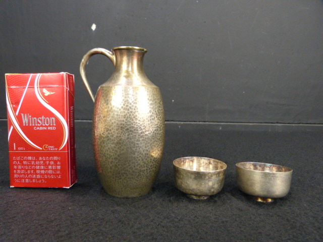 925純銀化妝杯總重124克 原文:純銀製 徳利 盃 総重量124g