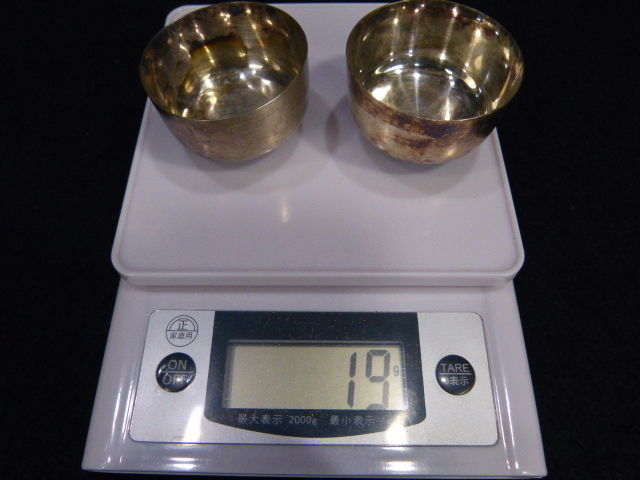 925純銀化妝杯總重124克 原文:純銀製 徳利 盃 総重量124g
