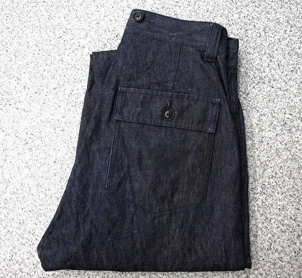 Nigel Cabourn 麻混薄手デニム ベイカーパンツ W76cm 濃紺 美品 W30表記 ナイジェルケーボン インディゴ染め コットン リネン 米軍 日本製