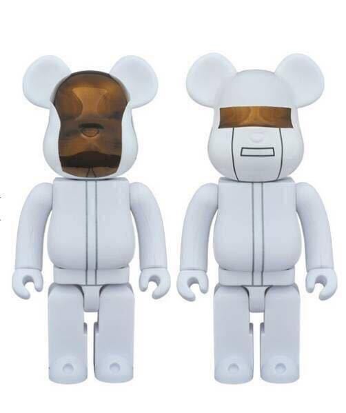  原文:BE@RBRICK 新品未開封 DAFTPUNK 400％ 2対セット ダフトパンク 藤原ヒロシ KAWS BANKSY WHITE （WHITE SUITS Ver.）