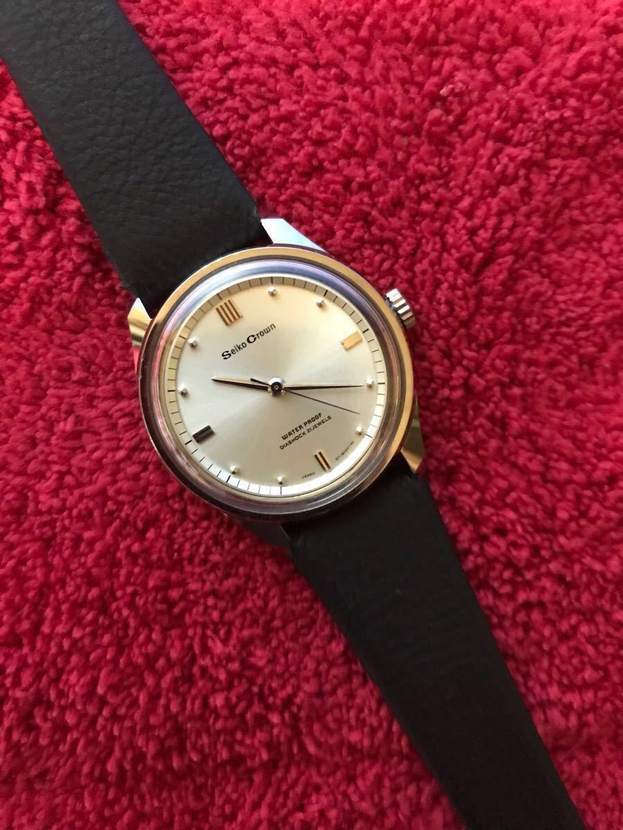     原文:★★超美品デッドストック級★★セイコークラウン57-8000防水ケース 裏蓋タツノオトシゴマーク！！手巻き腕時計アンティーク！！