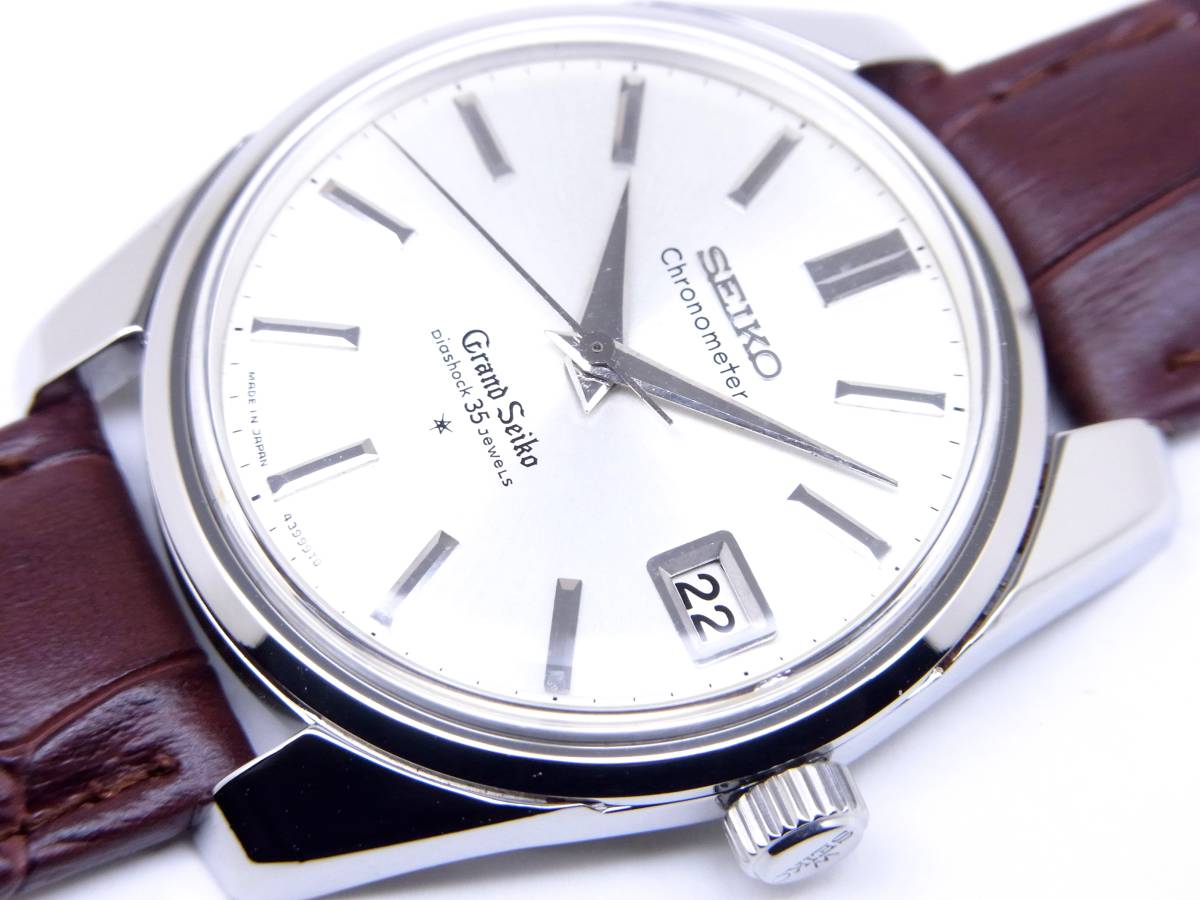  原文:GS 43999 グランドセイコー 35石 クロノメーター 手巻き 獅子メダリオン 美品 18-875-2