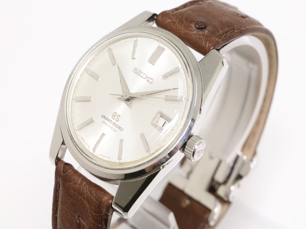     原文:正規【グラウンドセイコー】GS　5722-9990 　手巻き　ダイアショック　獅子メダリオン付き　シルバー　アンティーク　メンズ腕時計　レ651