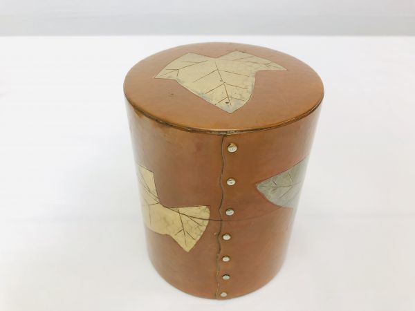 原文:玉川堂 葉文 銅製茶器 茶筒 茶托 鎚起銅器 煎茶道具 共箱 総重量965g 人間国宝 無形文化財