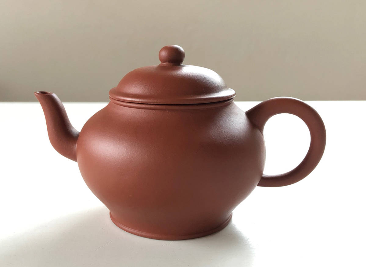 古い 中国 荊渓恵孟臣製 朱泥 急須 茶壷 水平壺/紫砂壺 煎茶道具 在銘 唐物