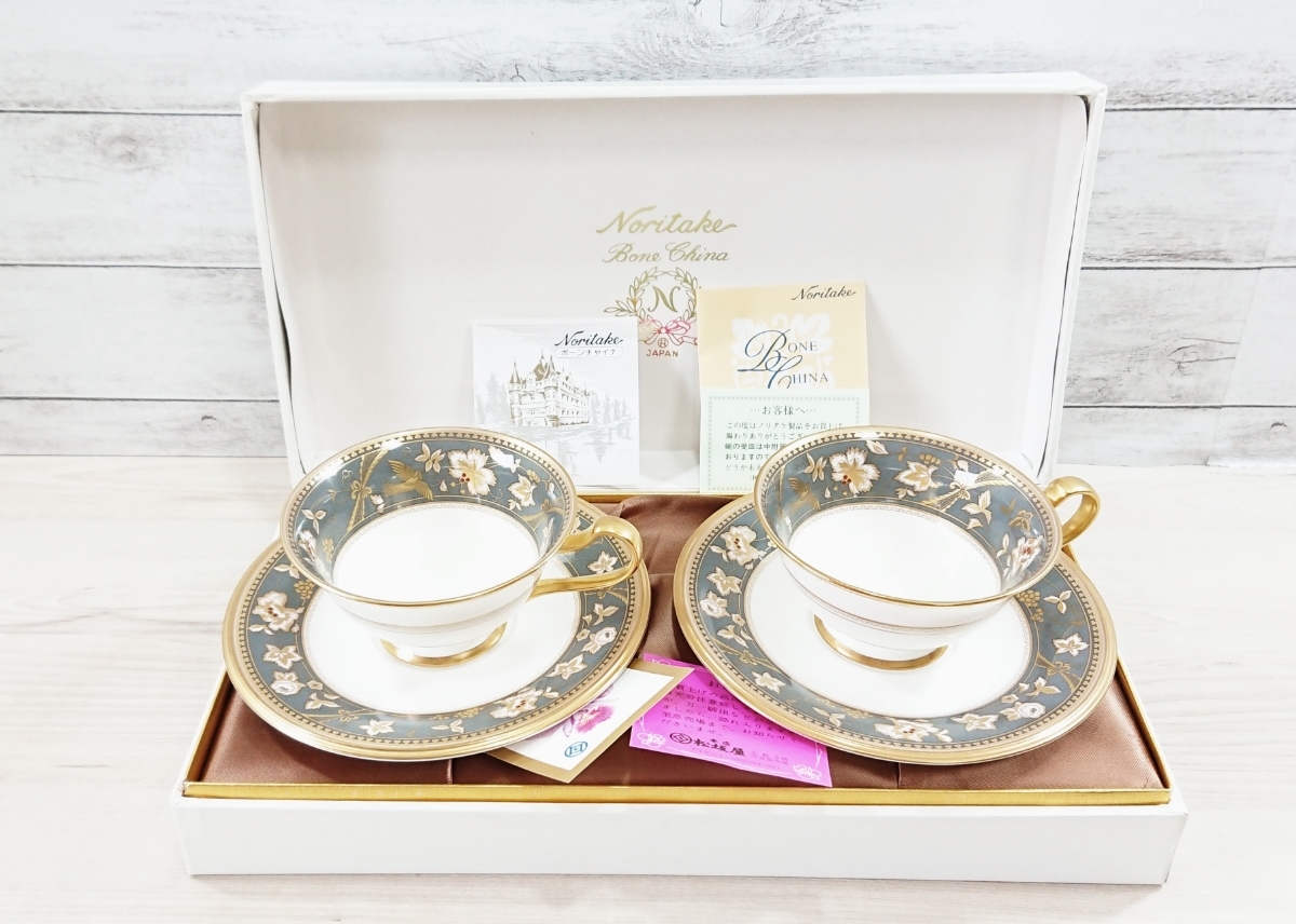 ★新品 ノリタケ サブライム カップ&ソーサー 2客 定価32,400円 Noritake 金彩 日本製 専用箱 食器