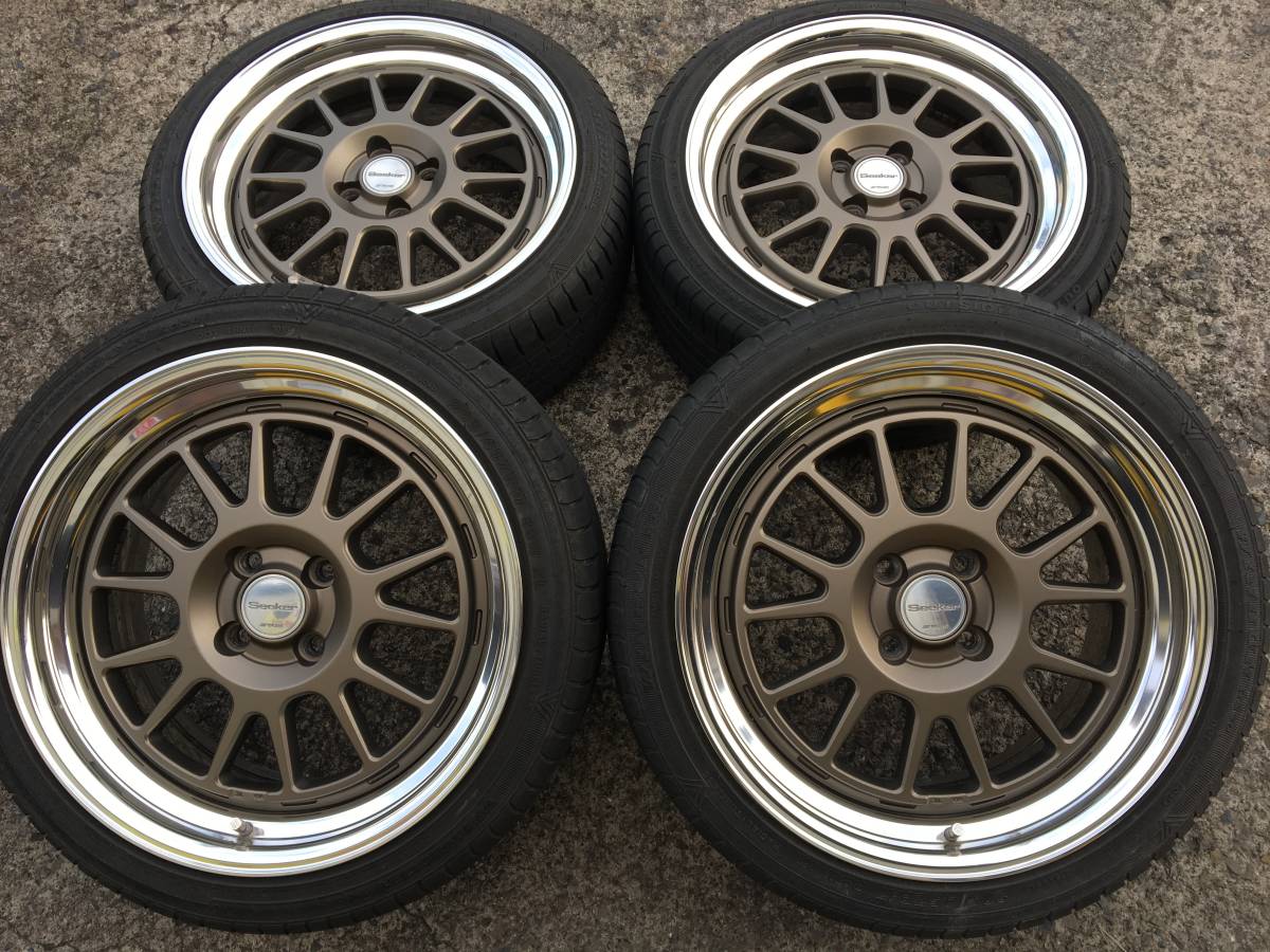 WORK シーカー 205/45R17 17インチ8.0J+40 4H100 フィット/アクア/キューブ/bB/スイフト チューナーサイズ