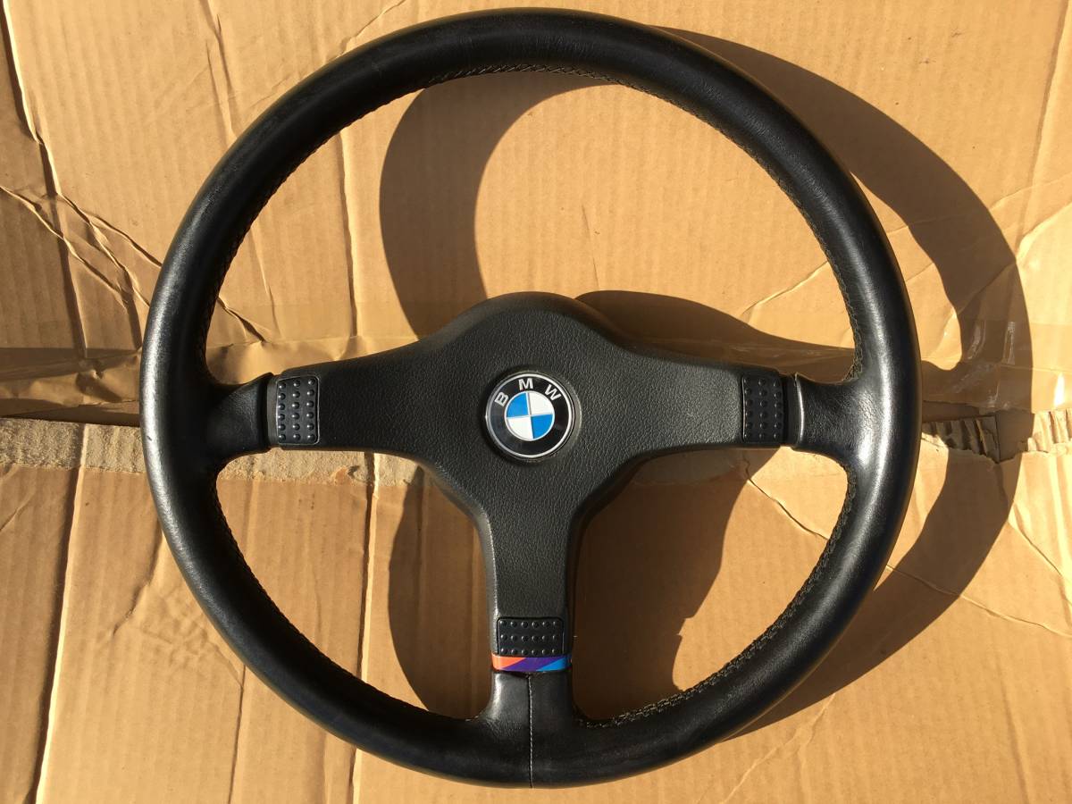 純正 BMW E24 M635csi 6シリーズ 左ハンドル レザー ステアリング ハンドル ホイール 当時のもの