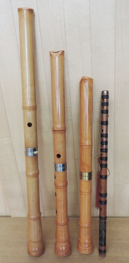 t10167◆尺八 3本セット【飛鳥 有 謹製】和楽器 詳細不明笛1本付き◆