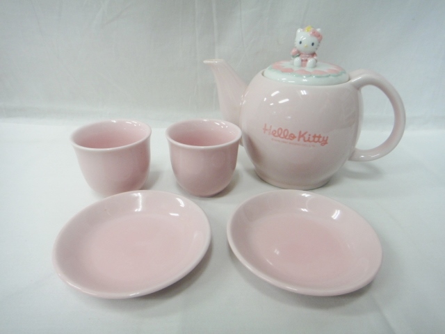 ハローキティ Hello Kitty サンリオ オリジナル1997 飲茶セット 中華シリーズ 急須・湯呑・取皿セット 経年保管品