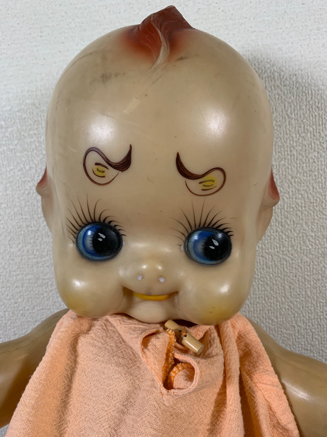 キューピー キューピー人形 大小2体 昭和レトロ 当時物 ソフビ d791