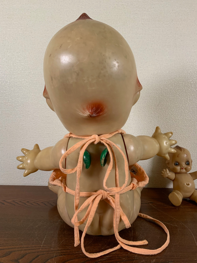 キューピー キューピー人形 大小2体 昭和レトロ 当時物 ソフビ d791
