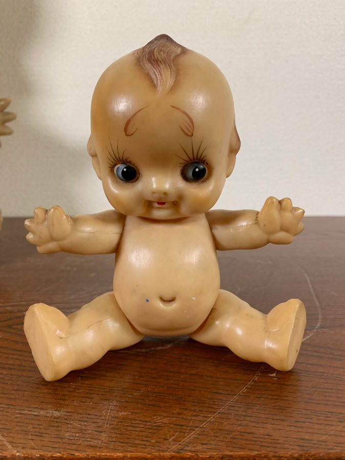 キューピー キューピー人形 大小2体 昭和レトロ 当時物 ソフビ d791